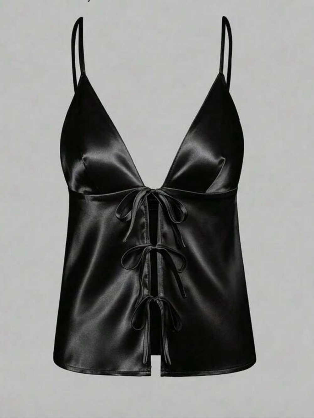 Shein tie front silk shirt